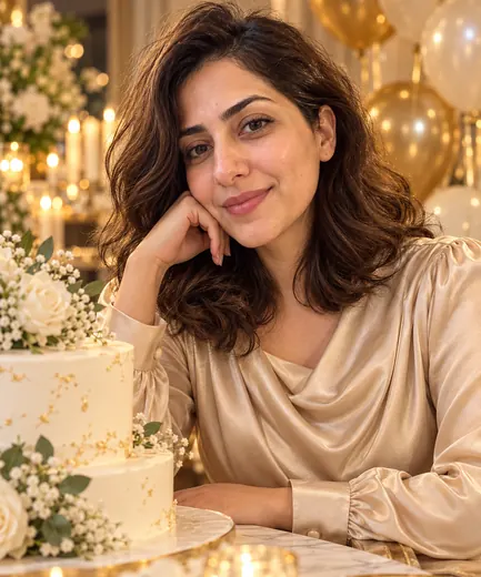 Birthday party · Gold and luxe