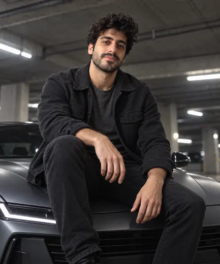 Car photo · Moody parking garage