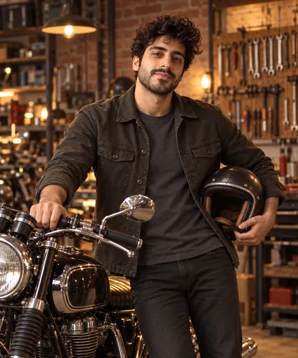 Motorcycle photo · Classic garage