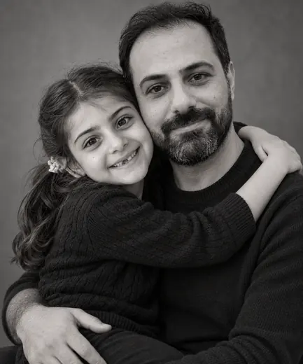 Me and my kid · Studio black and white