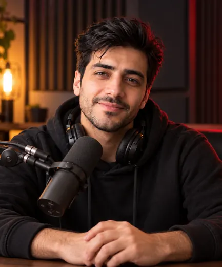 Podcast cover · Recording studio