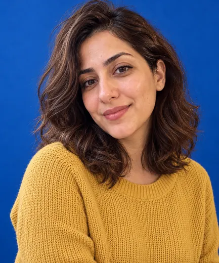 Studio portrait · Colored background